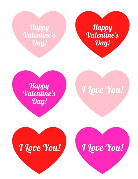 Printable Valentine Hearts